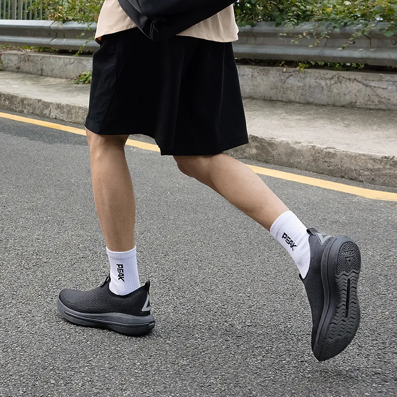 PEAK Taichi Air Flow 3.0 Cushioning Anti Slip Wear Resistant Breathability Low Top Walking Shoes Men's All Black-7