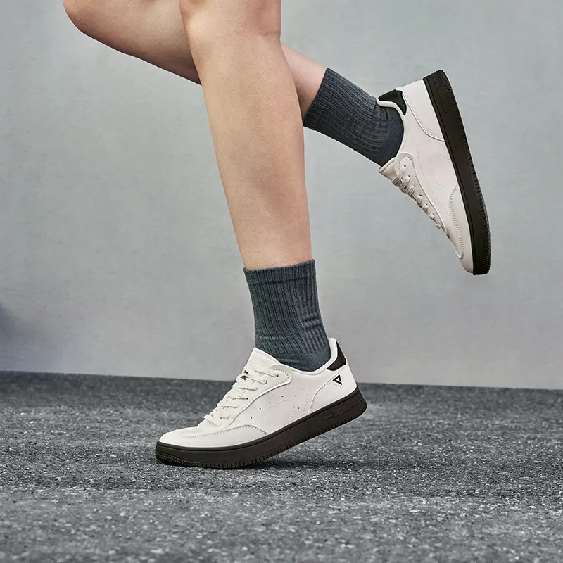 PEAK Coverage, Cushioning, Lightweight Low Top Skateboard Shoes Women's Milk White Gray-6
