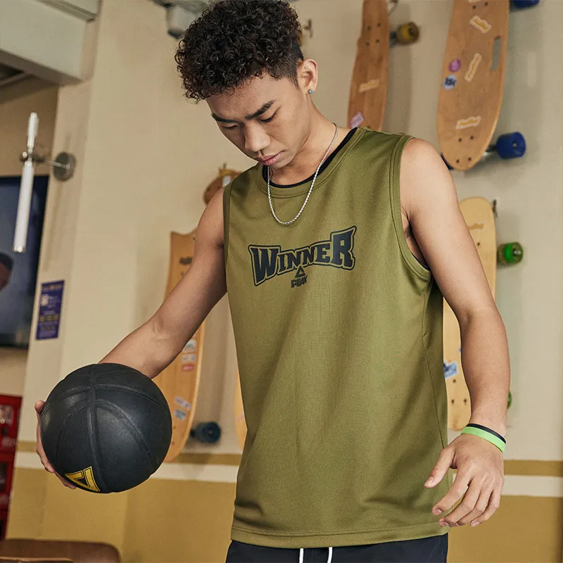 PEAK Basketball Culture Series Tank Tops Men Army Green-2