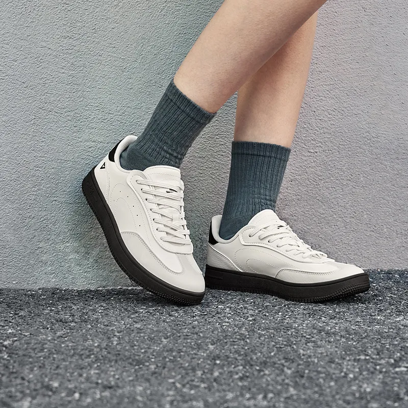 PEAK Coverage, Cushioning, Lightweight Low Top Skateboard Shoes Women's Milk White Gray-7