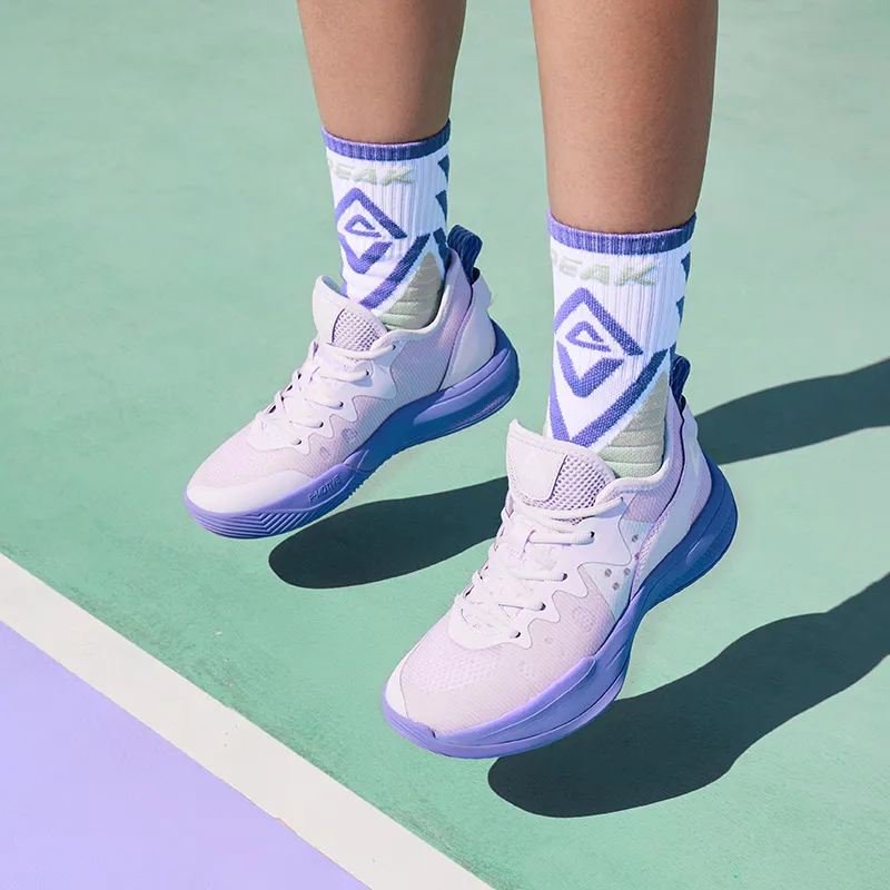 PEAK Lanying Cushioning Anti Slip And Wear Resistant Lightweight Rebound Low Top Basketball Shoes Women's Purple-9