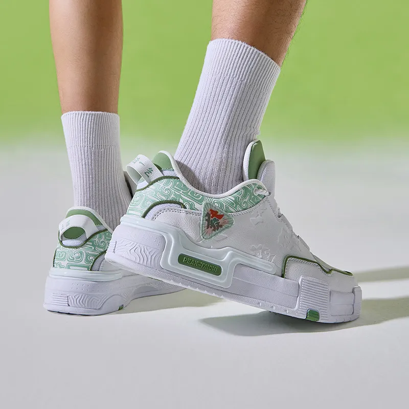 PEAK Coverage Slip-Resistant Cushioning Wear-Resistant Breathable Low-Top Skateboard Shoes Men's Baymax Emerald Green-8