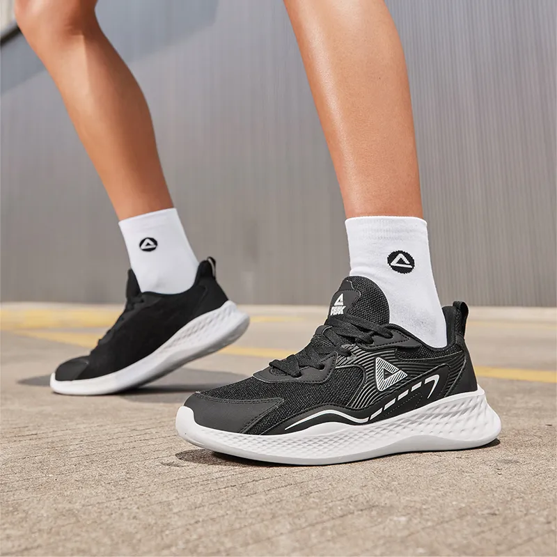 PEAK Cushioning Abrasion Resistant Breathable Slip Resistant Low Top Running Shoes Women's Black Baymax-7