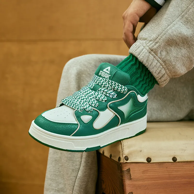 PEAK Skateboard Shoes Men Low Top Peace Green-9