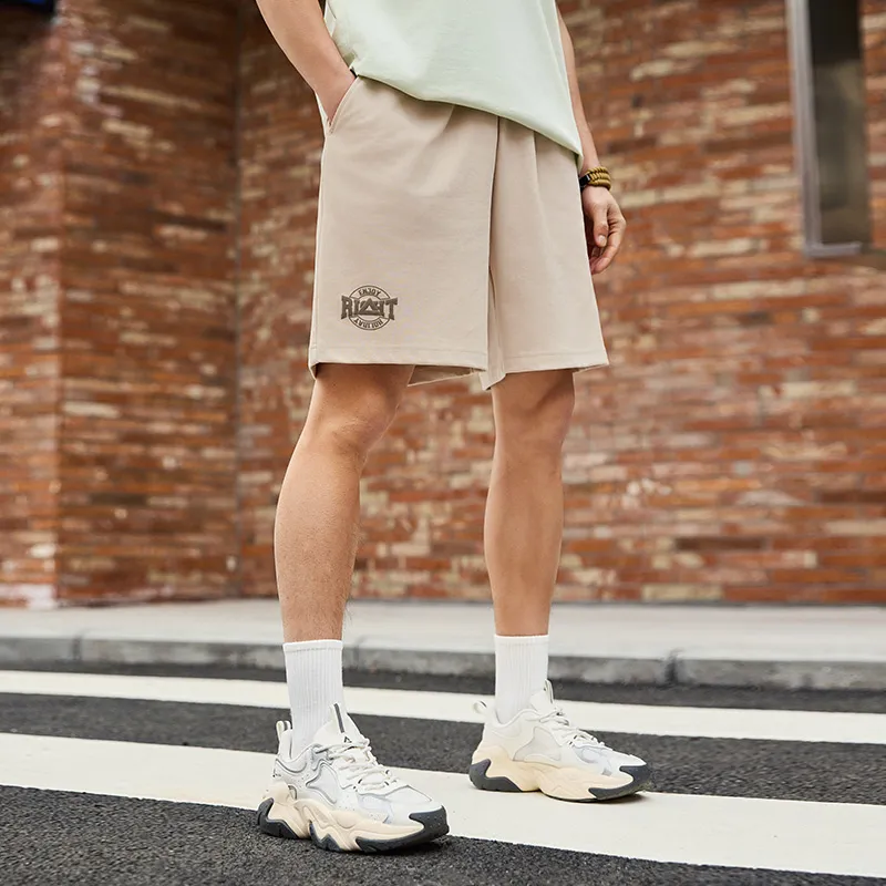 PEAK RIGHT Series Casual Shorts Unisex White Gray-3
