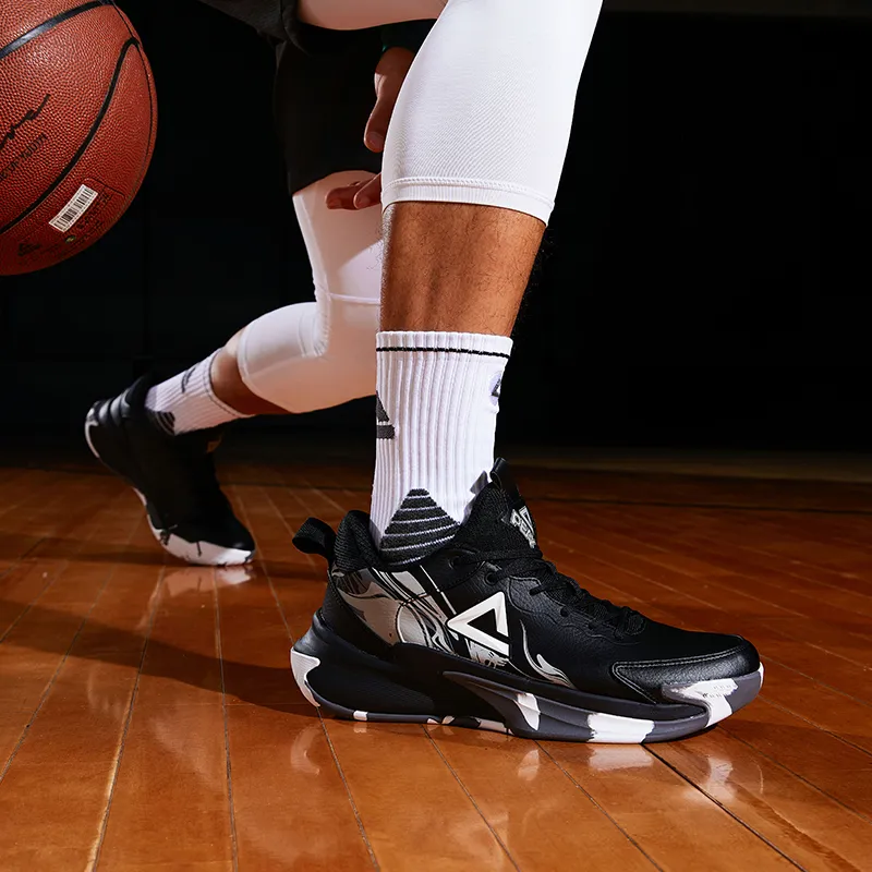PEAK Triumph 1.0 Anti Slip Wear Resistant Low Top Basketball Shoes Men's Black-7