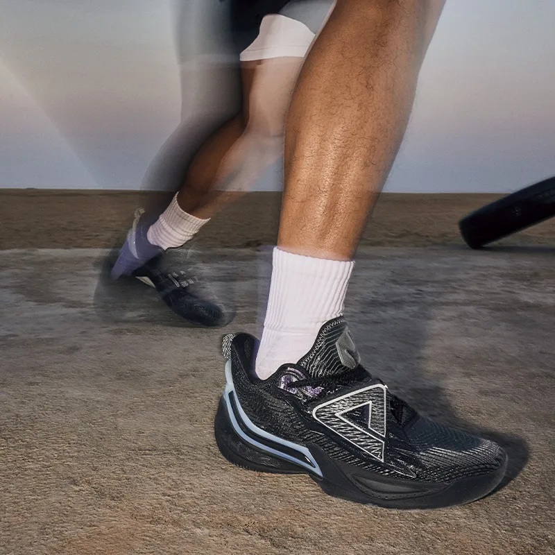 PEAK Phantom Foal 2.0 Basketball Shoes Men Low Top Black Heather Gray-6