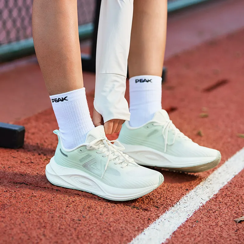 PEAK Low Top Running Shoes Women's White Green Blue-6
