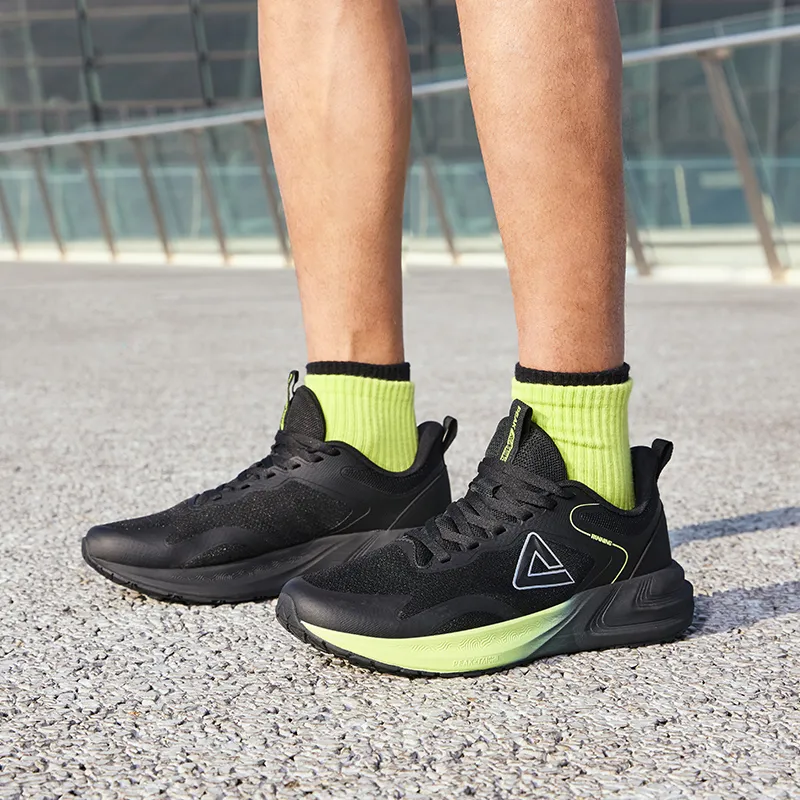 PEAK Cushioning Rebound Lightweight Breathable Low Top Running Shoes Men's Black-7