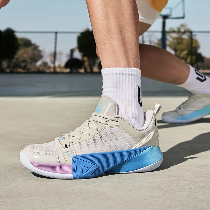 PEAK Taichi Siege Cushioning, Rebound, Abrasion Resistant, Slip Resistant Low Top Basketball Shoes Men's Mist Gray-6