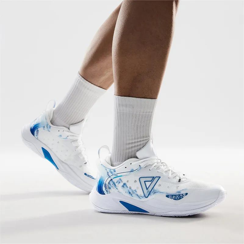 PEAK Lightning Basketball Shoes Men Low Top Baymax/Youth Blue-6