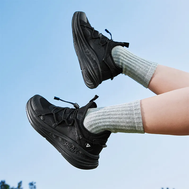 PEAK Cushioning, Slip Resistant, And Abrasion Resistant Low Top Casual Running Shoes Women's All Black-7