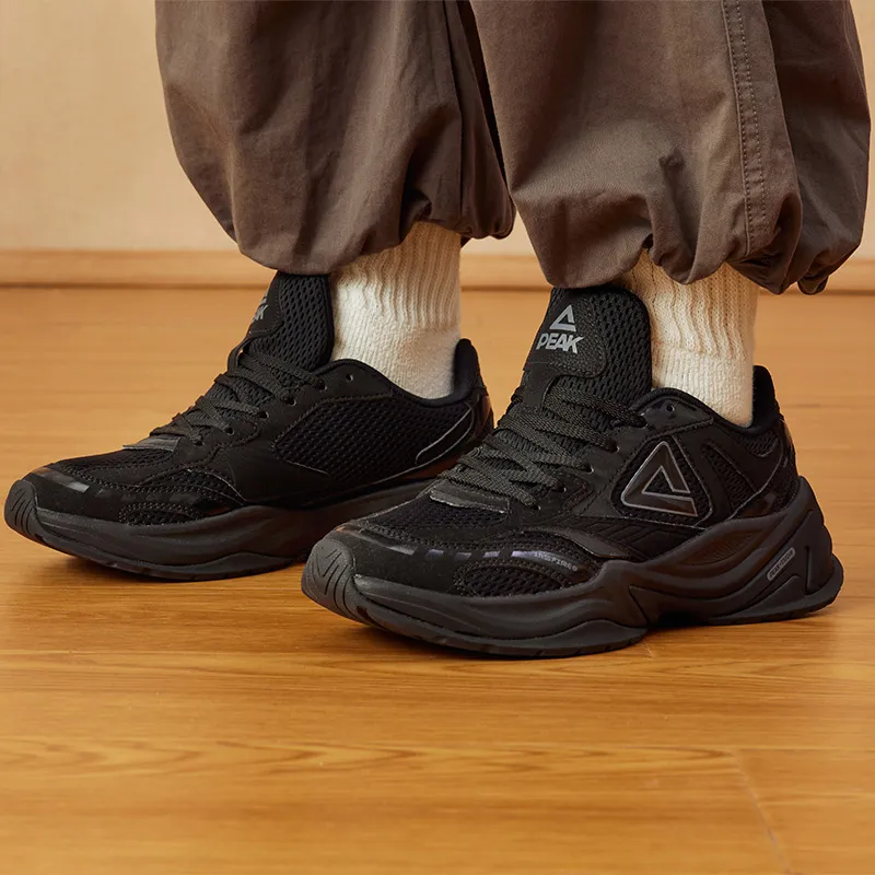 PEAK Taichi Source Return 2.0 Cushioned Wear Resistant Lightweight Low Top Chunky Sneakers Men's Black-7