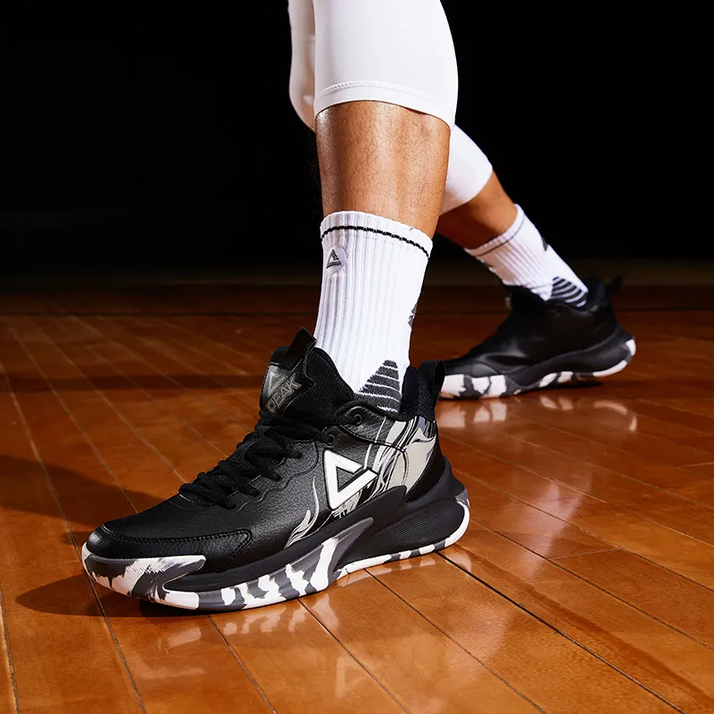 PEAK Triumph 1.0 Anti Slip Wear Resistant Low Top Basketball Shoes Men's Black-6