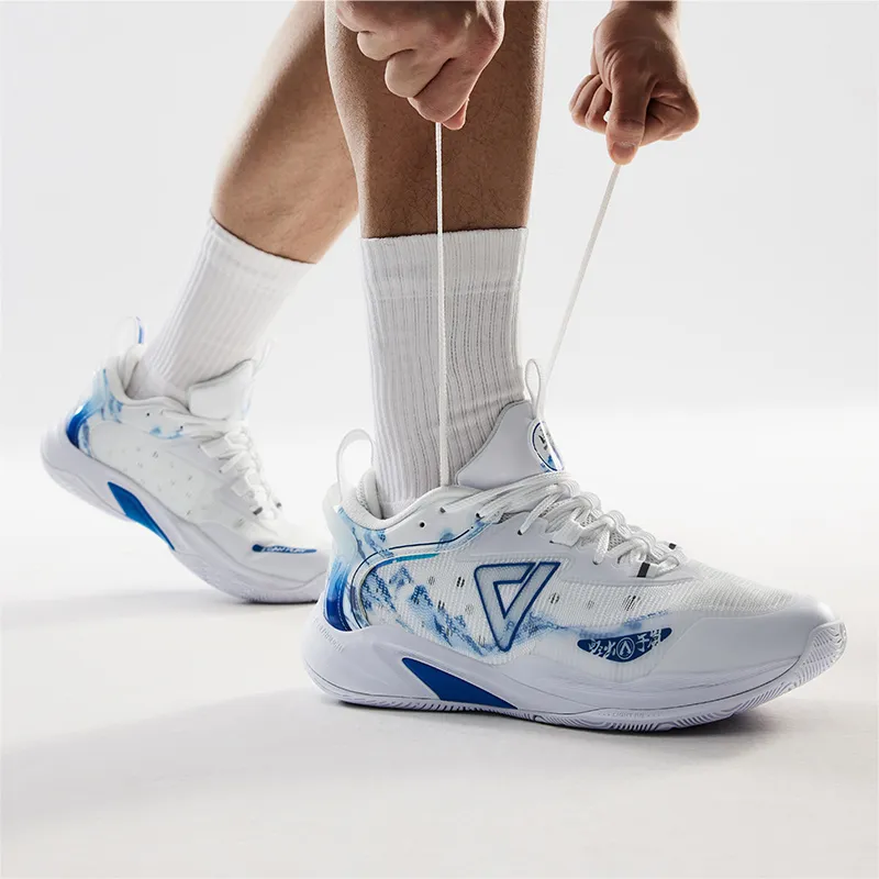 PEAK Lightning Basketball Shoes Men Low Top Baymax/Youth Blue-9