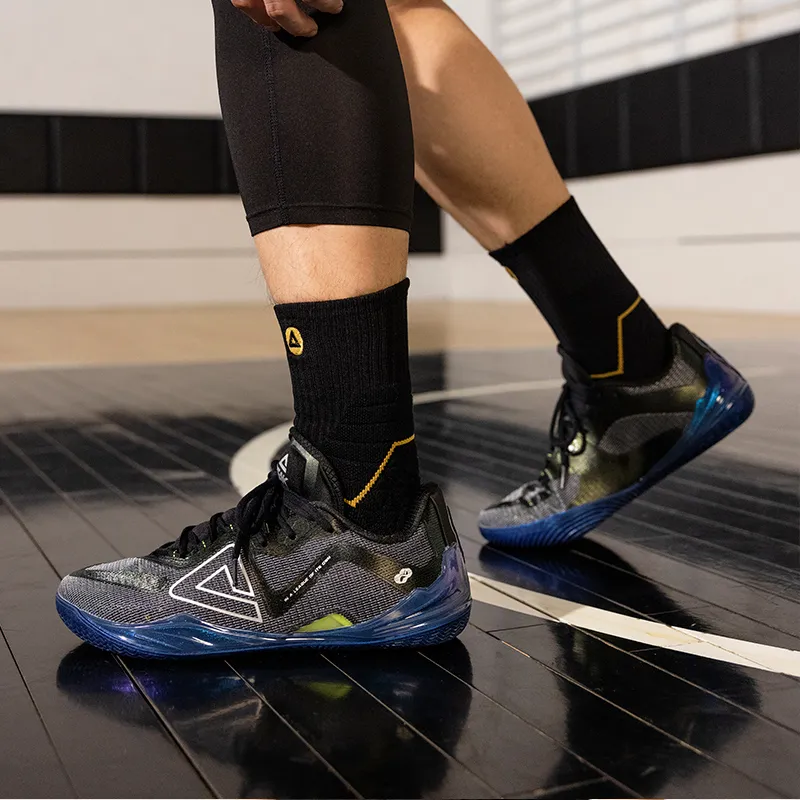 PEAK Wushuang Basketball Shoes Men Low Top Black-6