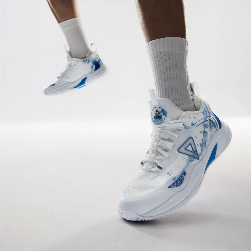 PEAK Lightning Basketball Shoes Men Low Top Baymax/Youth Blue-7