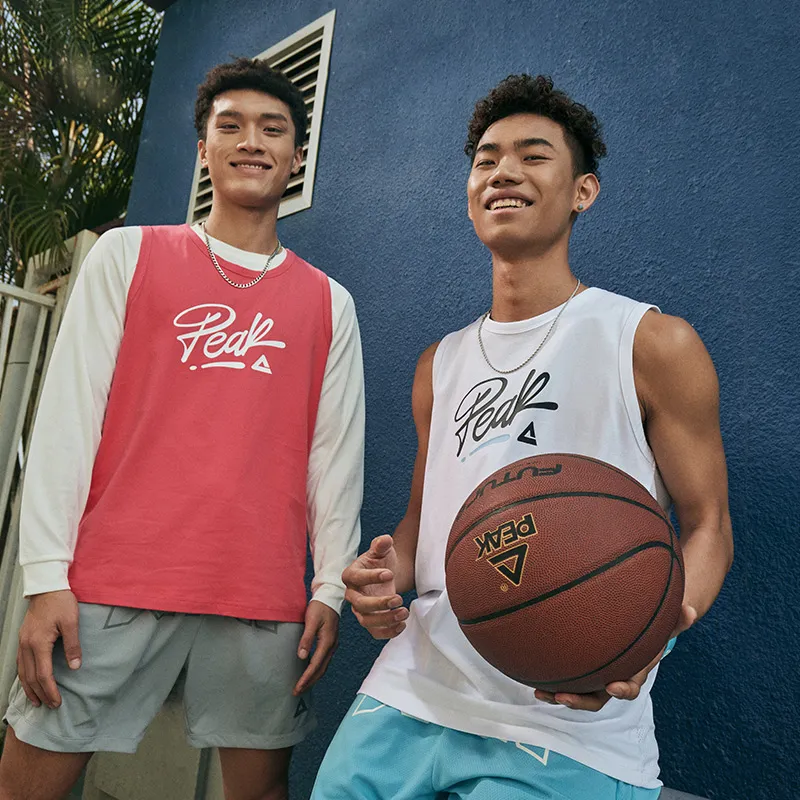 PEAK Basketball Jerseys Men Rose Red-5