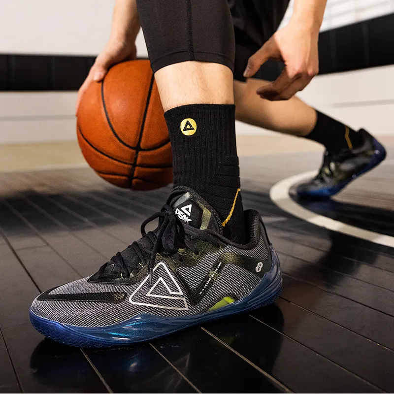 PEAK Wushuang Basketball Shoes Men Low Top Black-7
