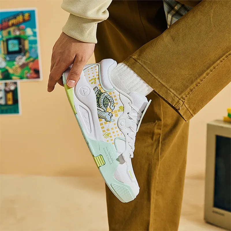 PEAK Skateboard Shoes Men Low Top Baymax/Acid Green-7