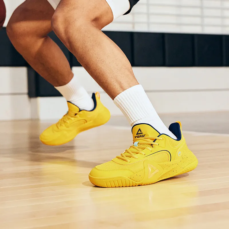PEAK Sharp Marks Basketball Shoes Men Low Top Yellow-8