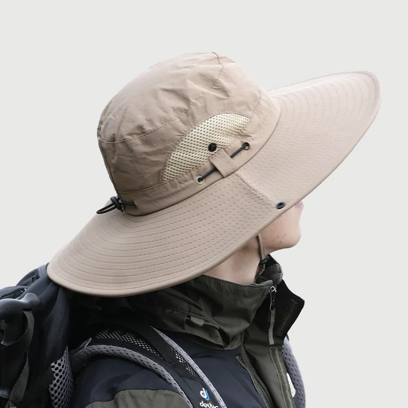 SuperFire Polyester Bucket Hats Unisex Khaki-1