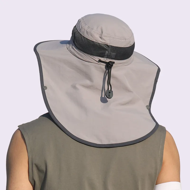 SuperFire Polyamide Elastane Bucket Hats Unisex Light Gray-1