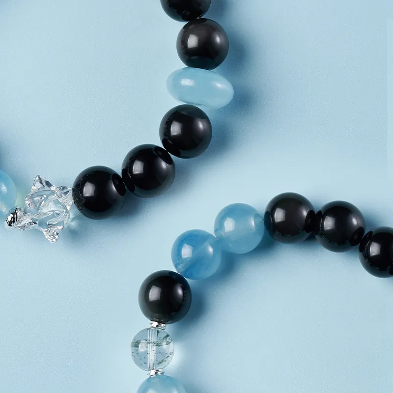 Topgirl Obsidian Beaded Bracelet Accessory In Minimalist Style Women's-5
