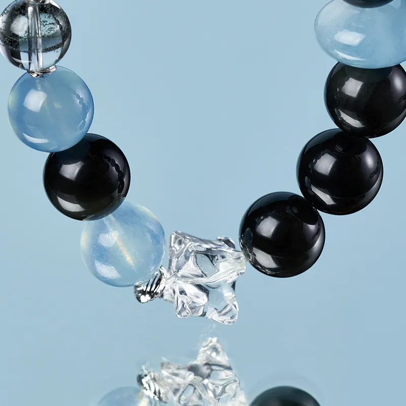 Topgirl Obsidian Beaded Bracelet Accessory In Minimalist Style Women's-4