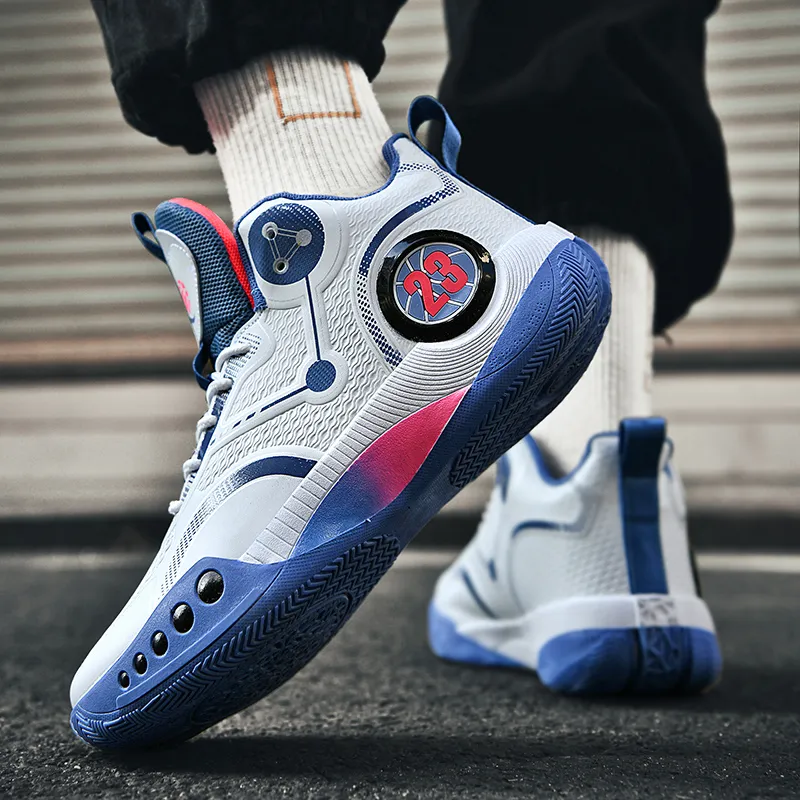 TONYBEAR Cushioned Wear-Resistant Water-Resistant Slip-Resistant Vintage High-Top Basketball Shoes Men's-4