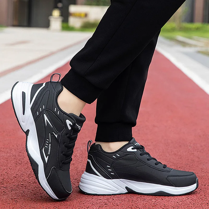 TONYBEAR Anti-Slip And Wear-Resistant Water-Resistant Low-Top Black Monkey Casual Running Shoes Plus Size Men's Black-10