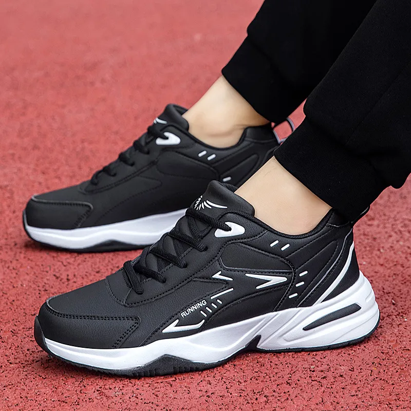 TONYBEAR Anti-Slip And Wear-Resistant Water-Resistant Low-Top Black Monkey Casual Running Shoes Plus Size Men's Black-12