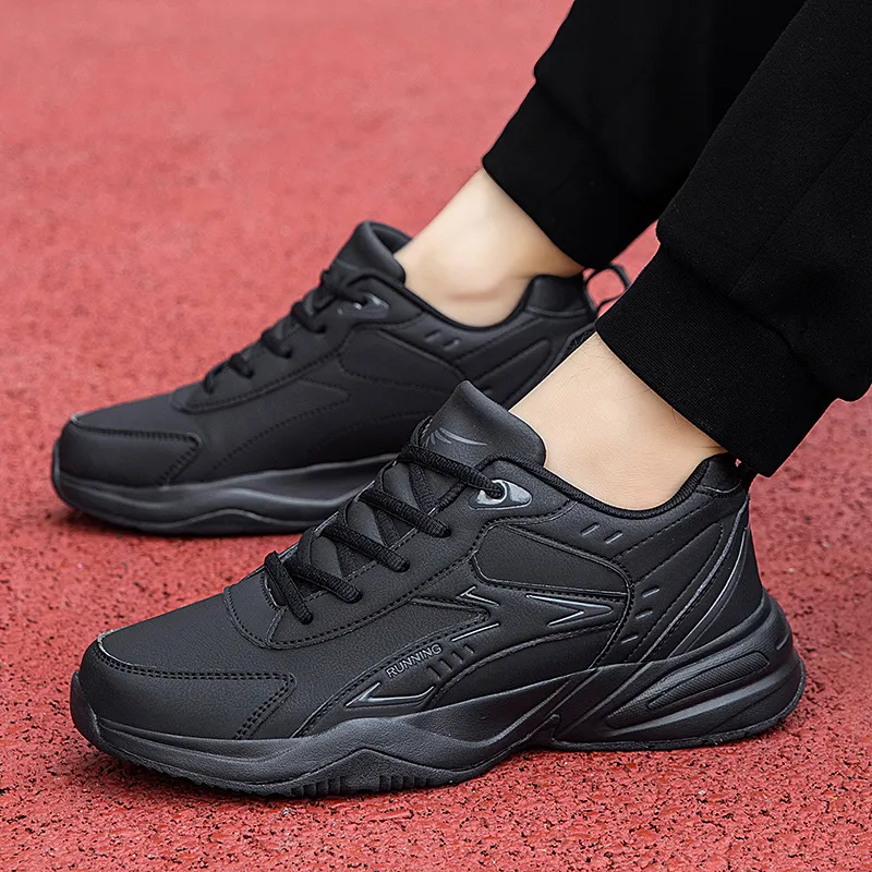 TONYBEAR Anti-Slip And Wear-Resistant Water-Resistant Low-Top Black Monkey Casual Running Shoes Plus Size Men's Black-7