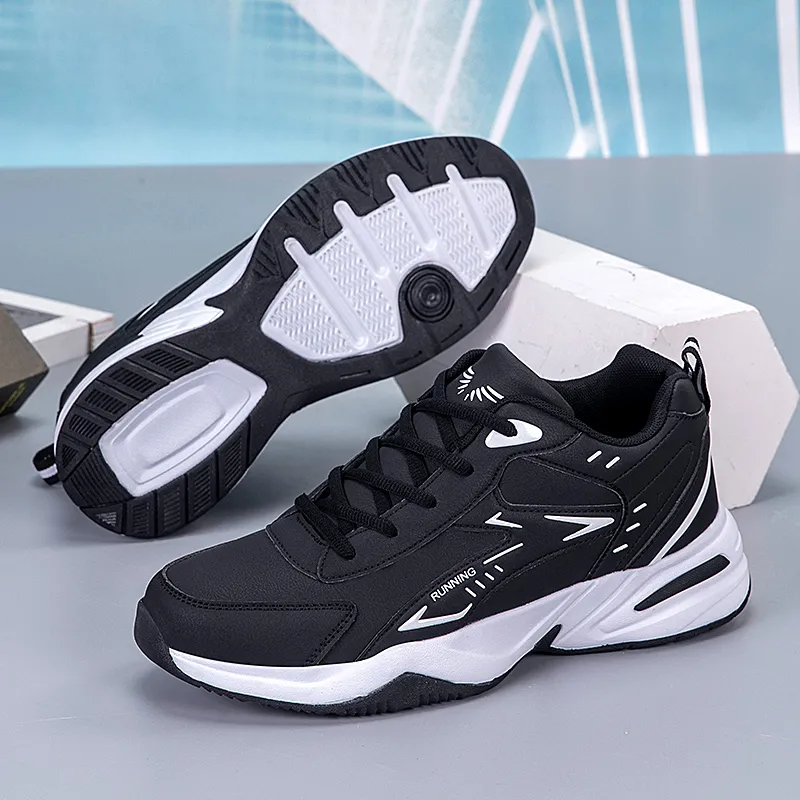 TONYBEAR Anti-Slip And Wear-Resistant Water-Resistant Low-Top Black Monkey Casual Running Shoes Plus Size Men's Black-14