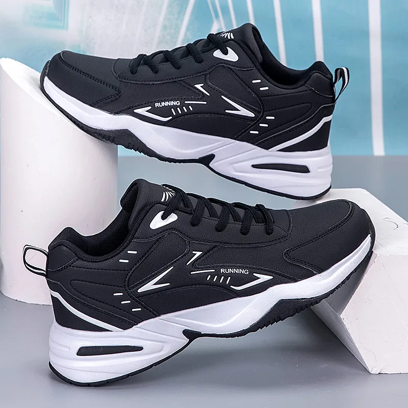 TONYBEAR Anti-Slip And Wear-Resistant Water-Resistant Low-Top Black Monkey Casual Running Shoes Plus Size Men's Black-15