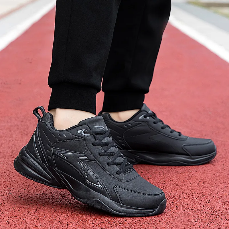 TONYBEAR Anti-Slip And Wear-Resistant Water-Resistant Low-Top Black Monkey Casual Running Shoes Plus Size Men's Black-5