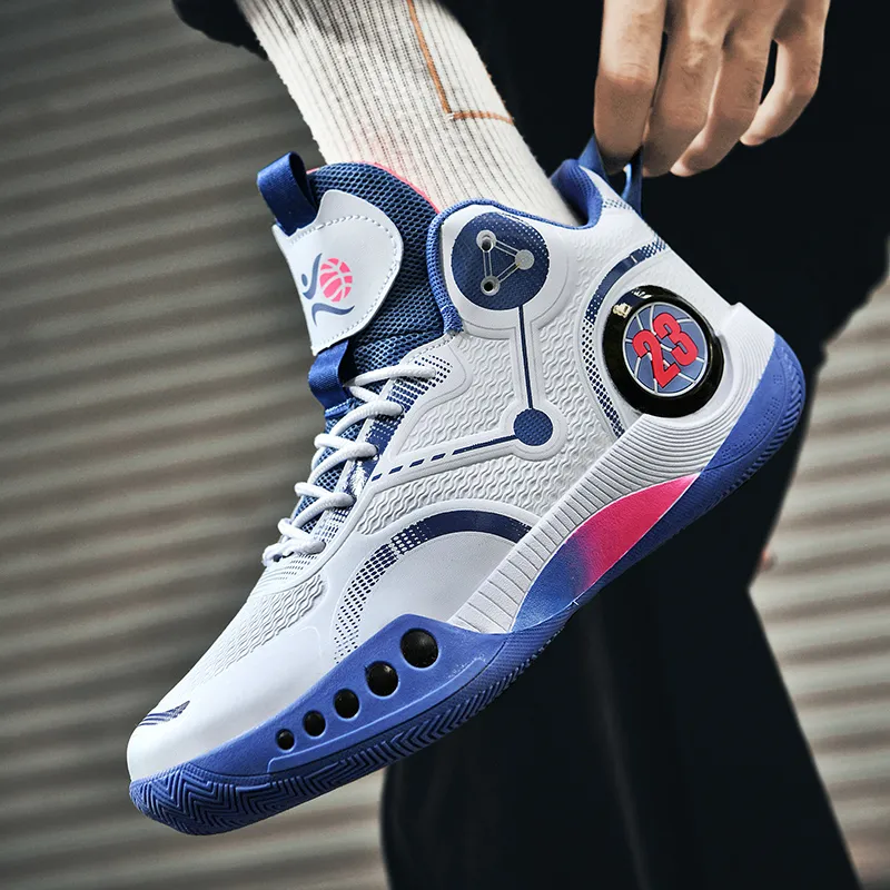 TONYBEAR Cushioned Wear-Resistant Water-Resistant Slip-Resistant Vintage High-Top Basketball Shoes Men's-5