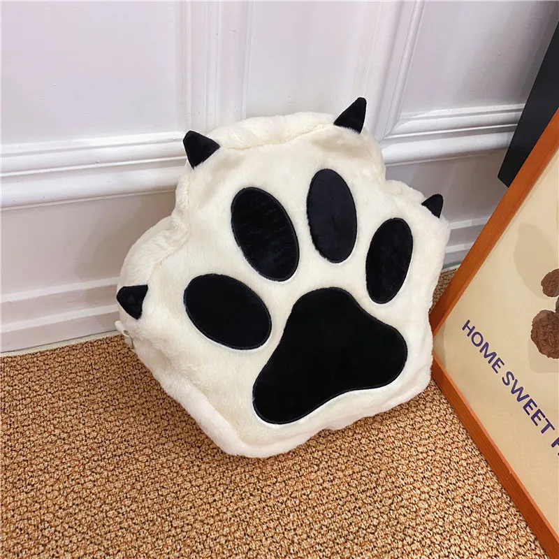 DCLOUD Plush Backpack Women's Black White-5