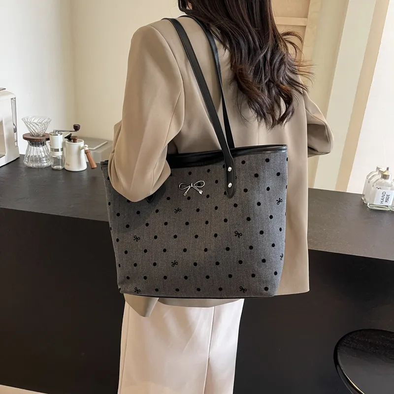 CMLZIUA Fabric Shoulder Bag Regular Women's Bowknot/Stars/Polka Dot/Heart-7