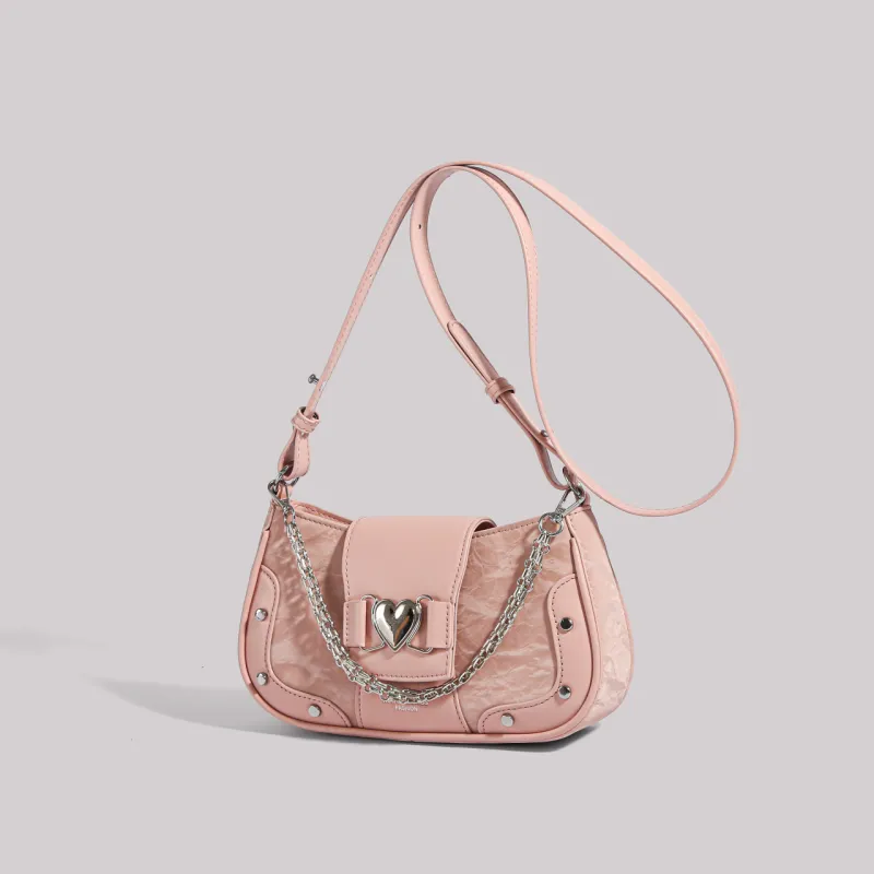 DCLOUD PU Shoulder Bag, Handbag, Shoulder Bag Regular Women's Pink-3