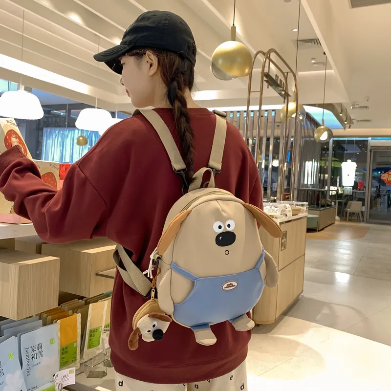 DCLOUD Nylon Crossbody Backpack Unisex White/Khaki-7