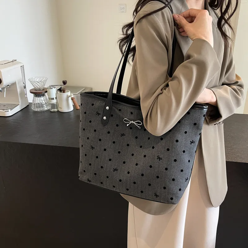 CMLZIUA Fabric Shoulder Bag Regular Women's Bowknot/Stars/Polka Dot/Heart-9