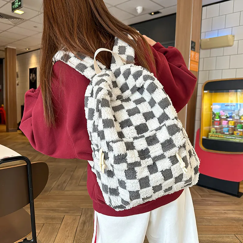 DCLOUD Plush Backpack Unisex Multicolor-3