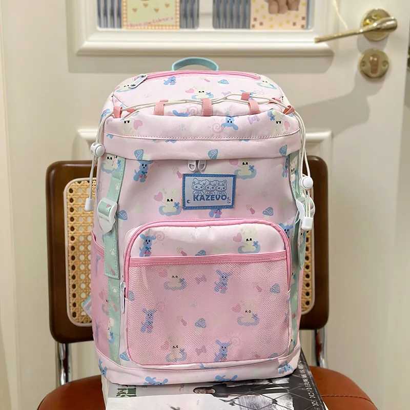 DCLOUD Nylon Backpack Women's Pink/White/Black-3