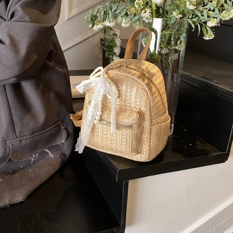DCLOUD PU Backpack Women's Ecru/Khaki-6