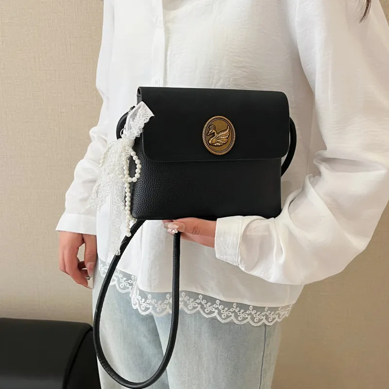 DCLOUD Pu Shoulder Bag, Crossbody Bag Regular Women's Black/Coffee-4