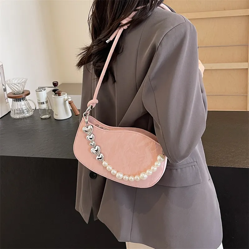 DCLOUD PU Crossbody Bag Shoulder Bag Medium Size Women's White Box/Pink Box-27