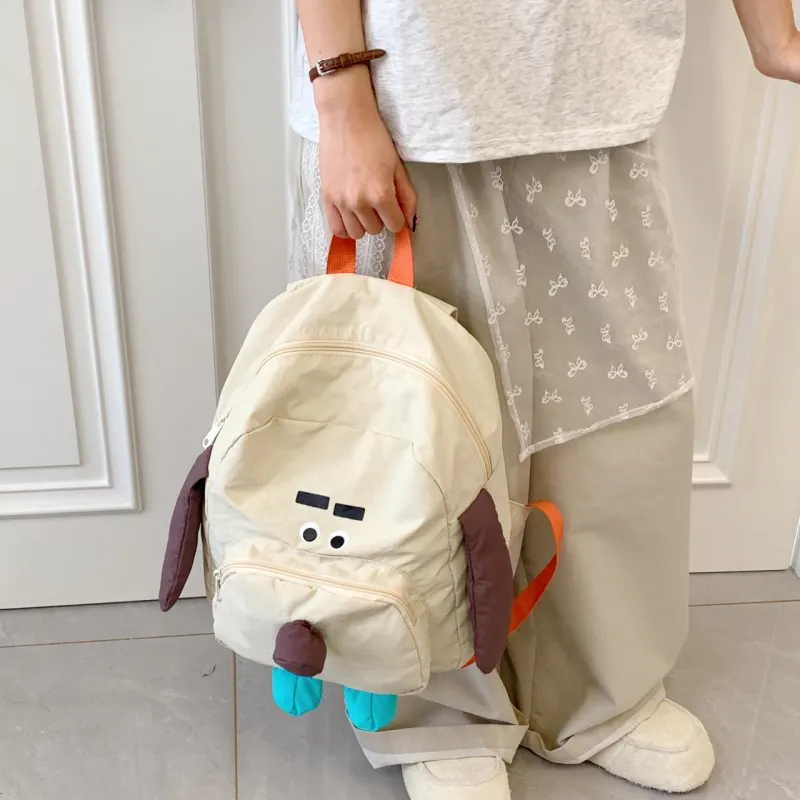 DCLOUD Nylon Fabric Backpack Unisex Gray Green-1