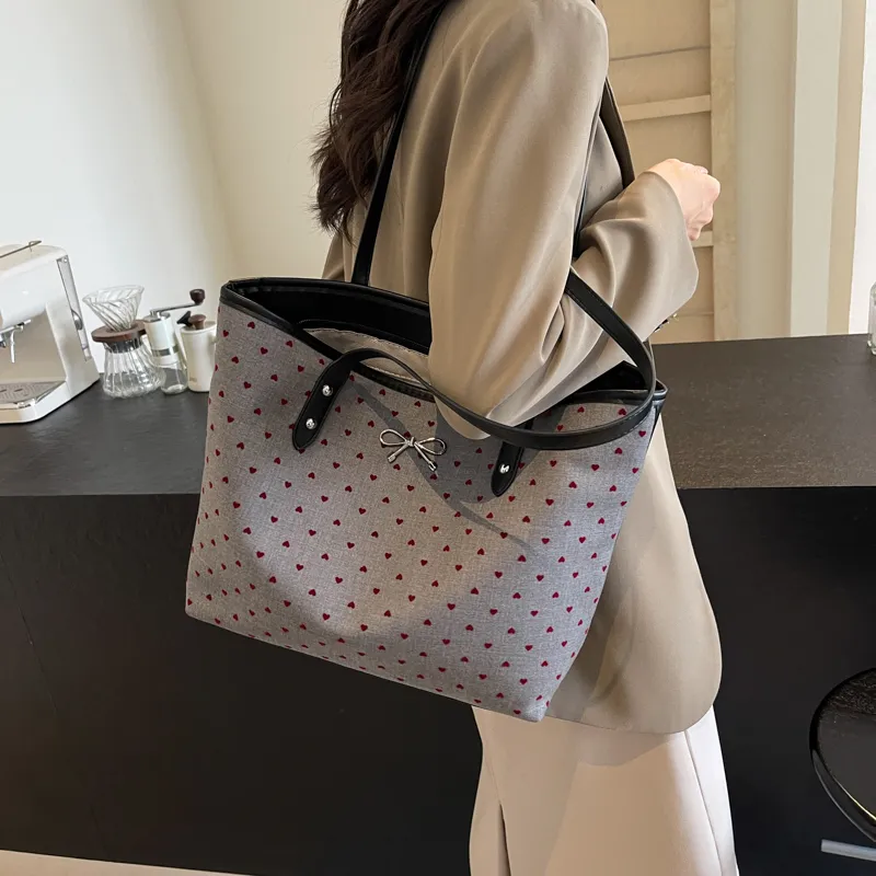 CMLZIUA Fabric Shoulder Bag Regular Women's Bowknot/Stars/Polka Dot/Heart-35