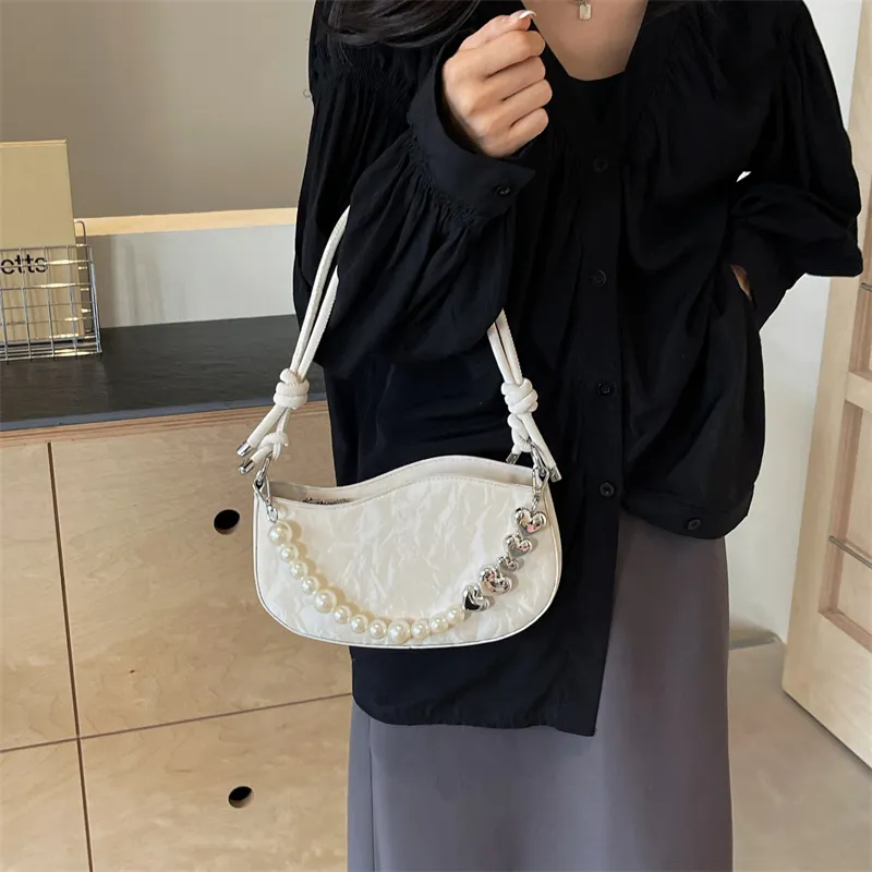 DCLOUD PU Crossbody Bag Shoulder Bag Medium Size Women's White Box/Pink Box-22